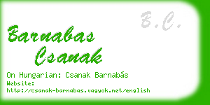 barnabas csanak business card